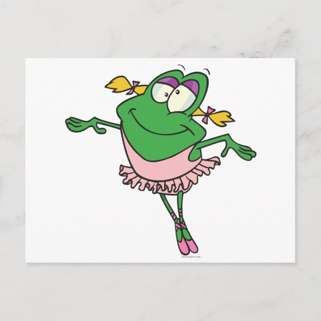 cute silly ballerina ballet froggy frog postcard (Front)