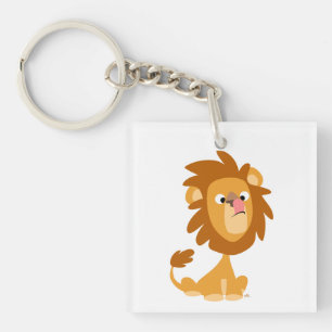 Cute Silly Cartoon Lion Acrylic Keychain