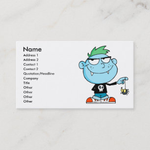 cute silly funny vampire kid cartoon character business card