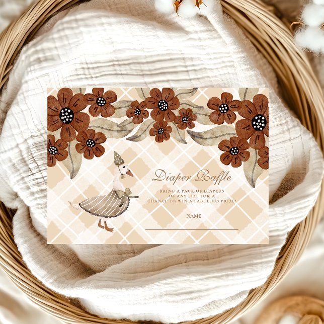 Cute Silly Goose Baby Shower Diapper Raffle Enclosure Card (Creator Uploaded)