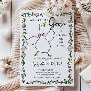 Cute Silly Goose Baby Shower Invitation