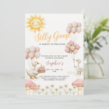 Cute Silly Goose Baby Shower Invitation