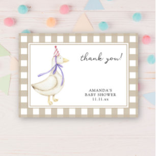 Cute silly goose baby shower thank you card