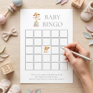 Cute Silly Goose Bingo Pink Baby Shower Game Card