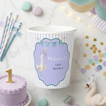 Cute Silly Goose Blue personalized 1st Birthday