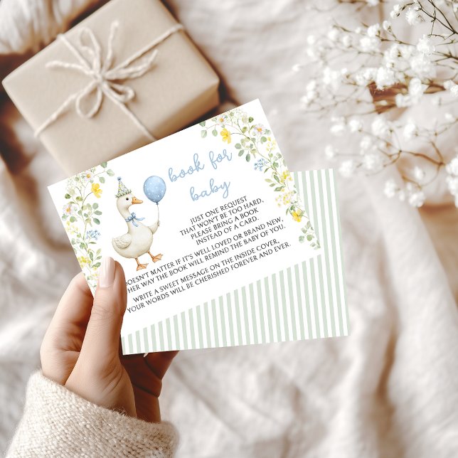 Cute Silly Goose Book for Baby Boy Shower Card (Creator Uploaded)
