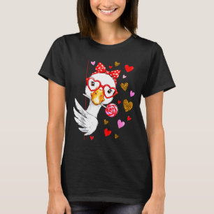 Cute Silly Goose Coquette Bow Valentines Day Men W T-Shirt