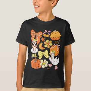 Cute Silly Goose Cosy Season Pumpkin Autumn Girls T-Shirt