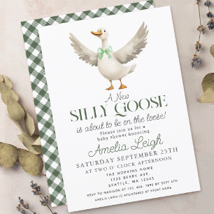 Cute Silly Goose Gender Neutral Baby Shower Invitation