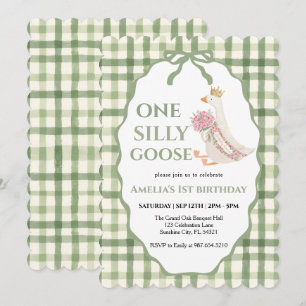 cute Silly Goose ,One Silly Goose 1st Party Invitation
