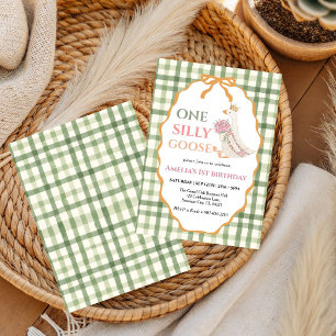 cute Silly Goose ,One Silly Goose 1st Party Invitation