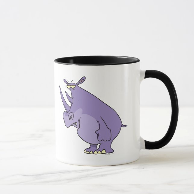cute silly purple rhino rhinoceros cartoon mug (Right)