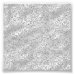 Cute Silver Cheetah Leopard Skin Print Pattern