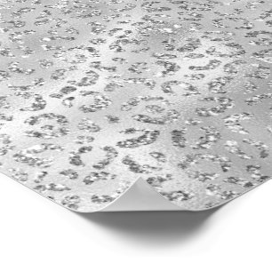 Cute Silver Cheetah Leopard Skin Print Pattern