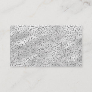 Cute Silver Cheetah Leopard Skin Print Pattern Business Card