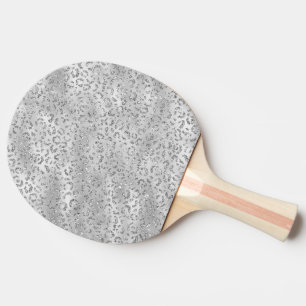 Cute Silver Cheetah Leopard Skin Print Pattern Ping Pong Paddle