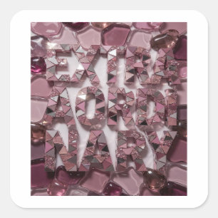 Cute Silver EXTRAORDINARY Decal Design Square Sticker
