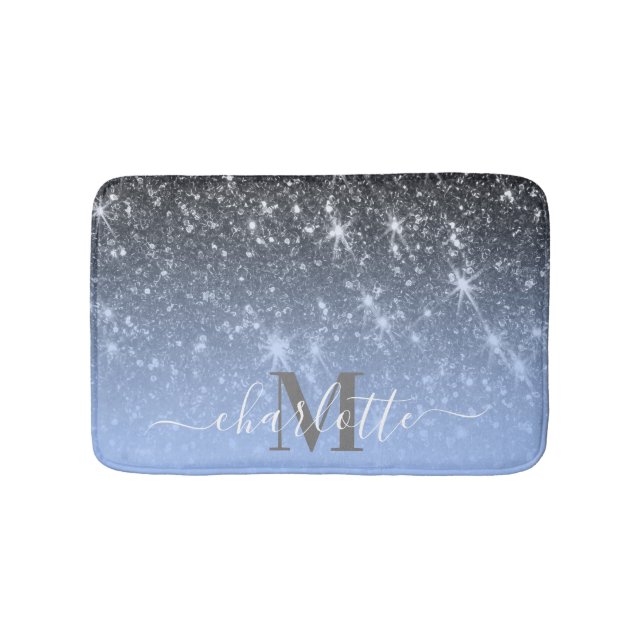 Cute Silver Glitter Bath Mat (Front)