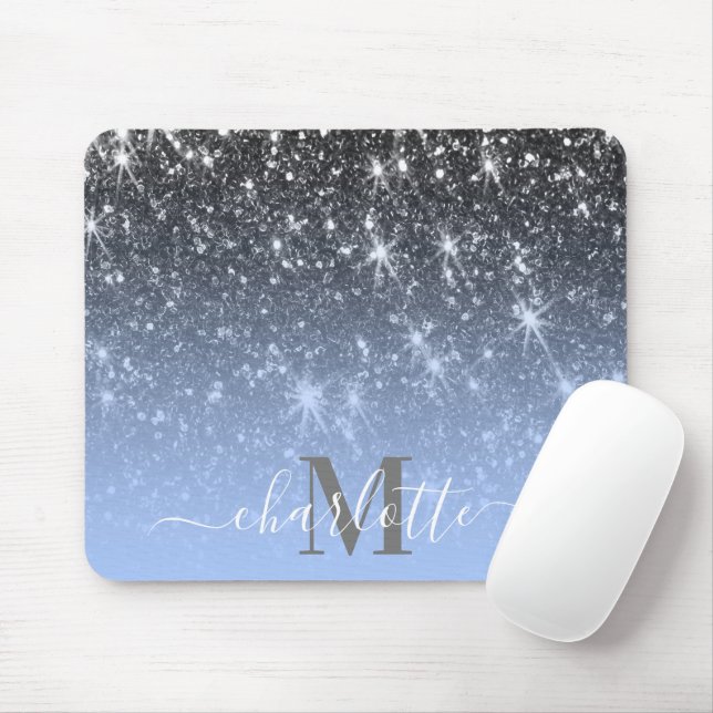 Cute Silver Glitter Mouse Mat (With Mouse)