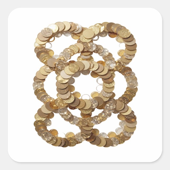 Cute Silver GOLDEN RINGS Sticker Design (Front)
