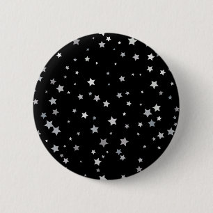 Cute Silver Stars pattern Any background colour 6 Cm Round Badge