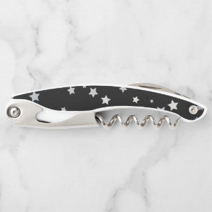 Cute Silver Stars pattern Any background colour Corkscrew