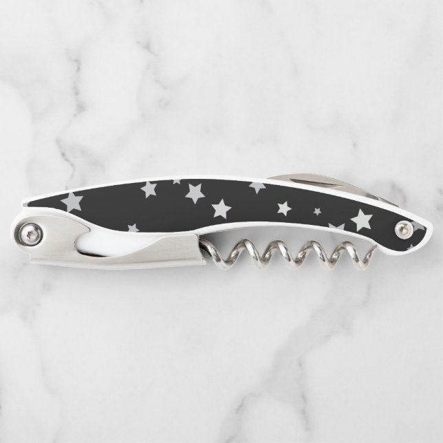Cute Silver Stars pattern | Any background colour  Corkscrew (Front)
