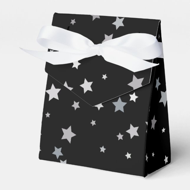Cute Silver Stars pattern | Any background colour  Favour Box (Front Side)
