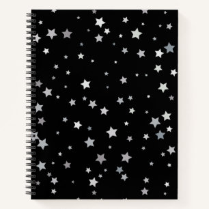 Cute Silver Stars pattern   Any background colour  Notebook