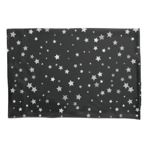 Cute Silver Stars pattern Any background colour Pillowcase