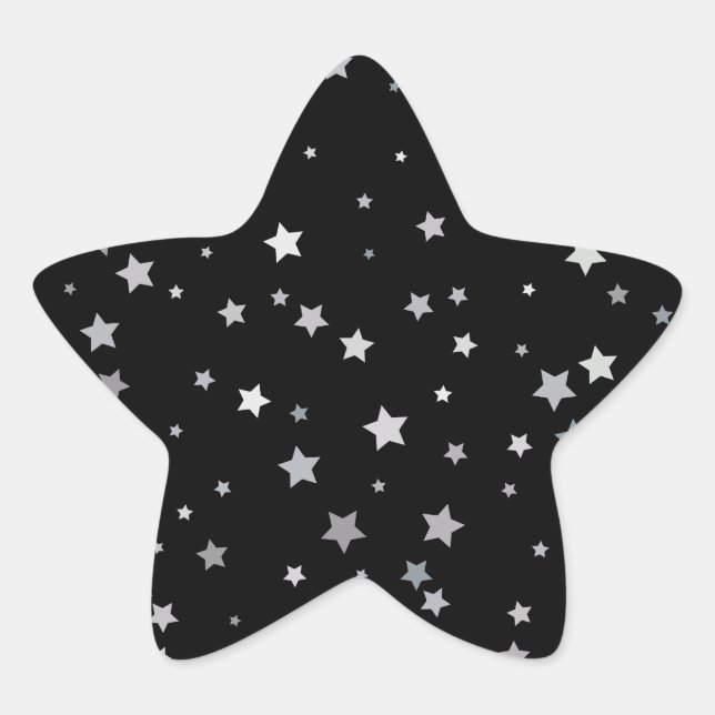 Cute Silver Stars pattern | Any background colour  Star Sticker (Front)