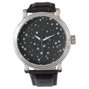 Cute Silver Stars pattern   Any background colour  Watch