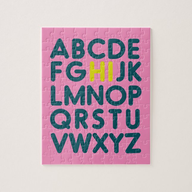 Cute Simple Alphabet Letter Art in Pink Jigsaw Puzzle (Vertical)