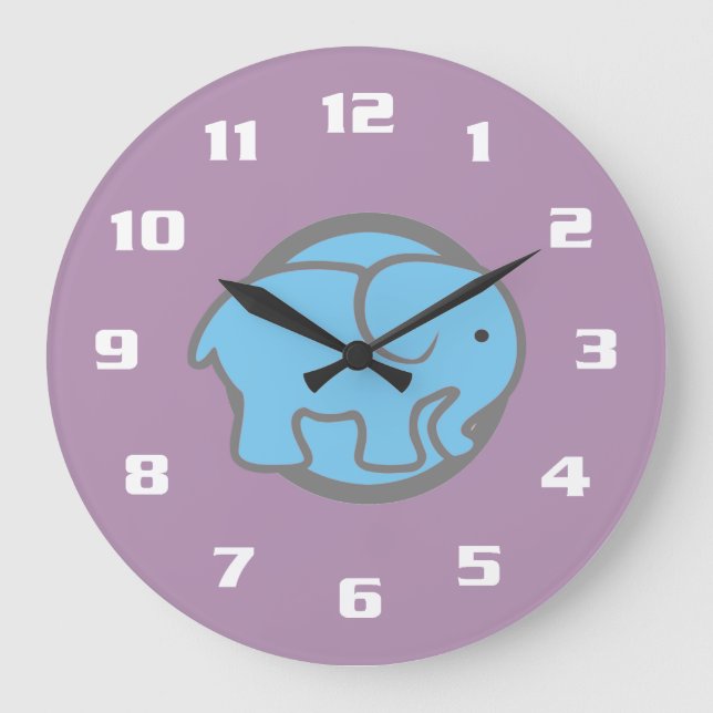 Cute Simple and Elegant Nursery Large Clock (Front)