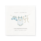 Cute Simple Blue Baby Boy Clothesline Baby Shower