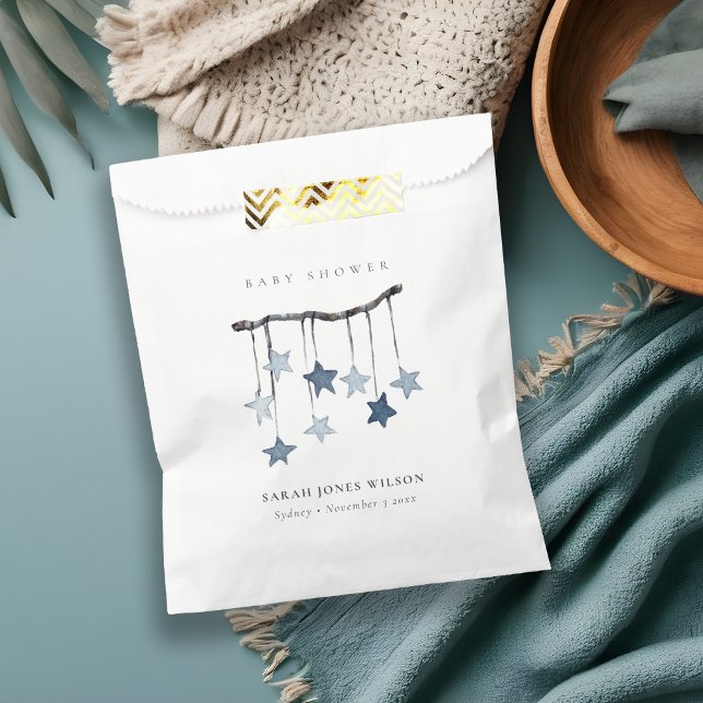 Cute Simple Blue Boy Star Mobile Baby Shower Favour Bags (Creator Uploaded)