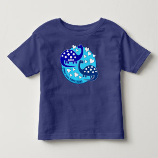 Cute Simple Blue Girls Dinosaur | Hearts Toddler T-Shirt