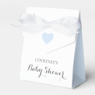 Cute Simple Blue Heart Boy Baby Shower Favour Box