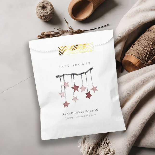 Cute Simple Blush Pink Star Mobile Baby Shower Favour Bags (Creator Uploaded)