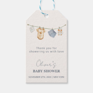 Cute Simple Boho Clothesline Baby Shower Gift Tags