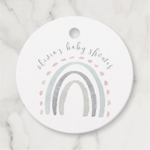 Cute Simple Boho Rainbow Girl Baby Shower  Favour Tags
