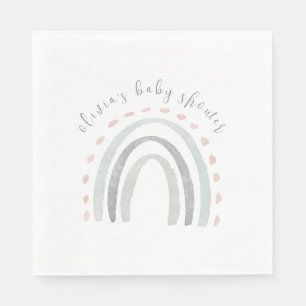 Cute Simple Boho Rainbow Girl Baby Shower  Napkin