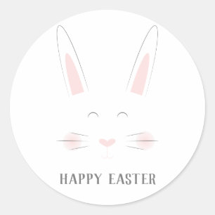 Cute & Simple Bunny Classic Round Sticker
