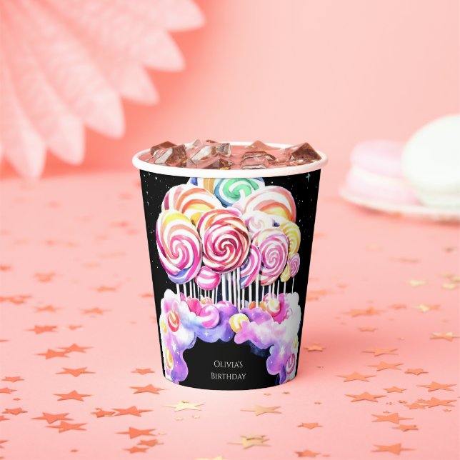 Cute Simple Candyland Birthday Paper Cups (Insitu)