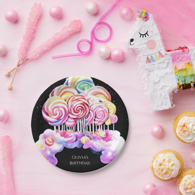 Cute Simple Candyland Birthday Paper Plate (Party)
