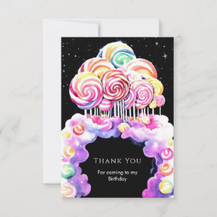 Cute Simple Candyland Birthday Thank You Card