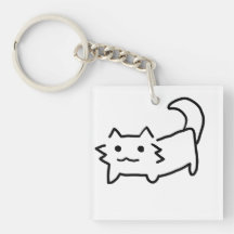 Cute simple cat keychain