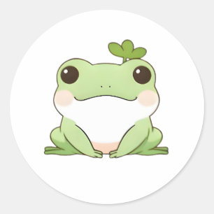 Cute Simple Chibi Frog Nature Kawaii Design Classic Round Sticker