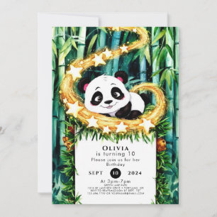 Cute Simple Children's Panda Birthday Invitation