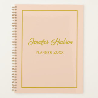 Cute Simple Custom Girly Light Peach Monthly Planner